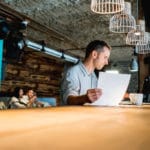 Business owner working at a restaurant